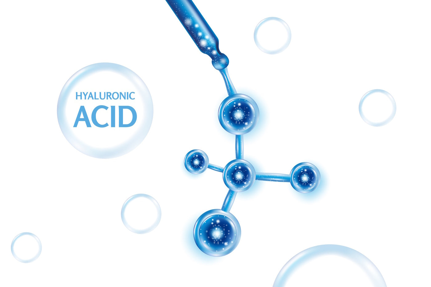 Hyaluronic acid used in skincare to give skin a plump and hydrated appearance